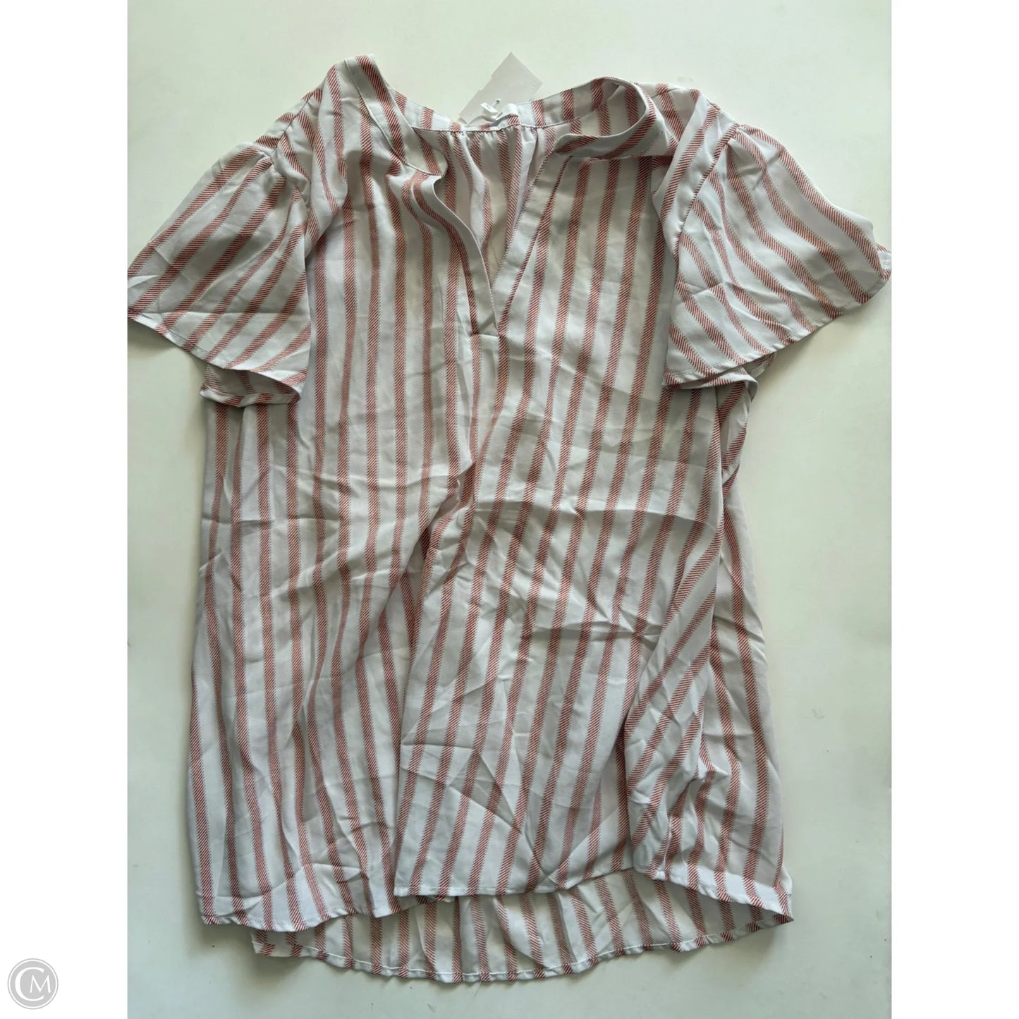 Top Short Sleeve By Maurices In Striped Pattern, Size: Xl