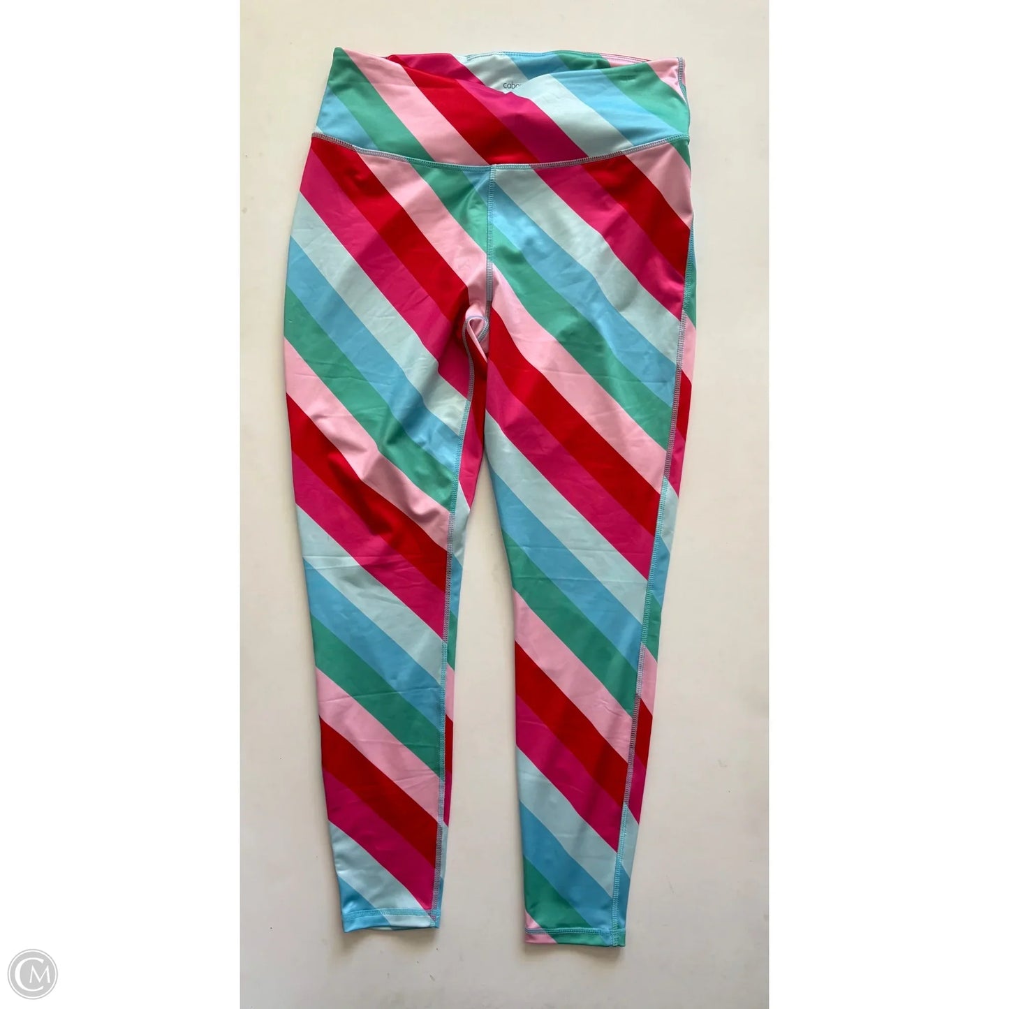 Athletic Leggings By Crown And Ivy In Striped Pattern, Size: L