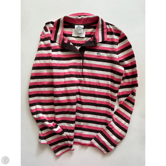 Top Long Sleeve By Lacoste In Striped Pattern, Size: L