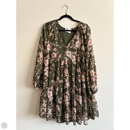 Dress Casual Midi By Time And Tru In Green, Size: L