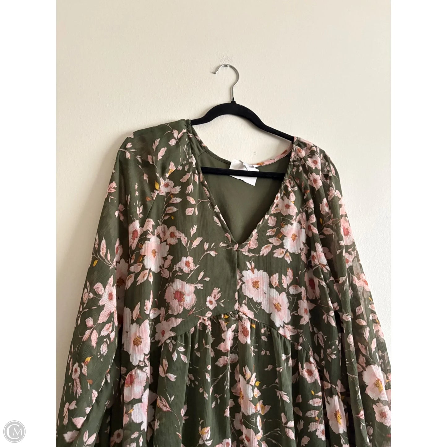 Dress Casual Midi By Time And Tru In Green, Size: L