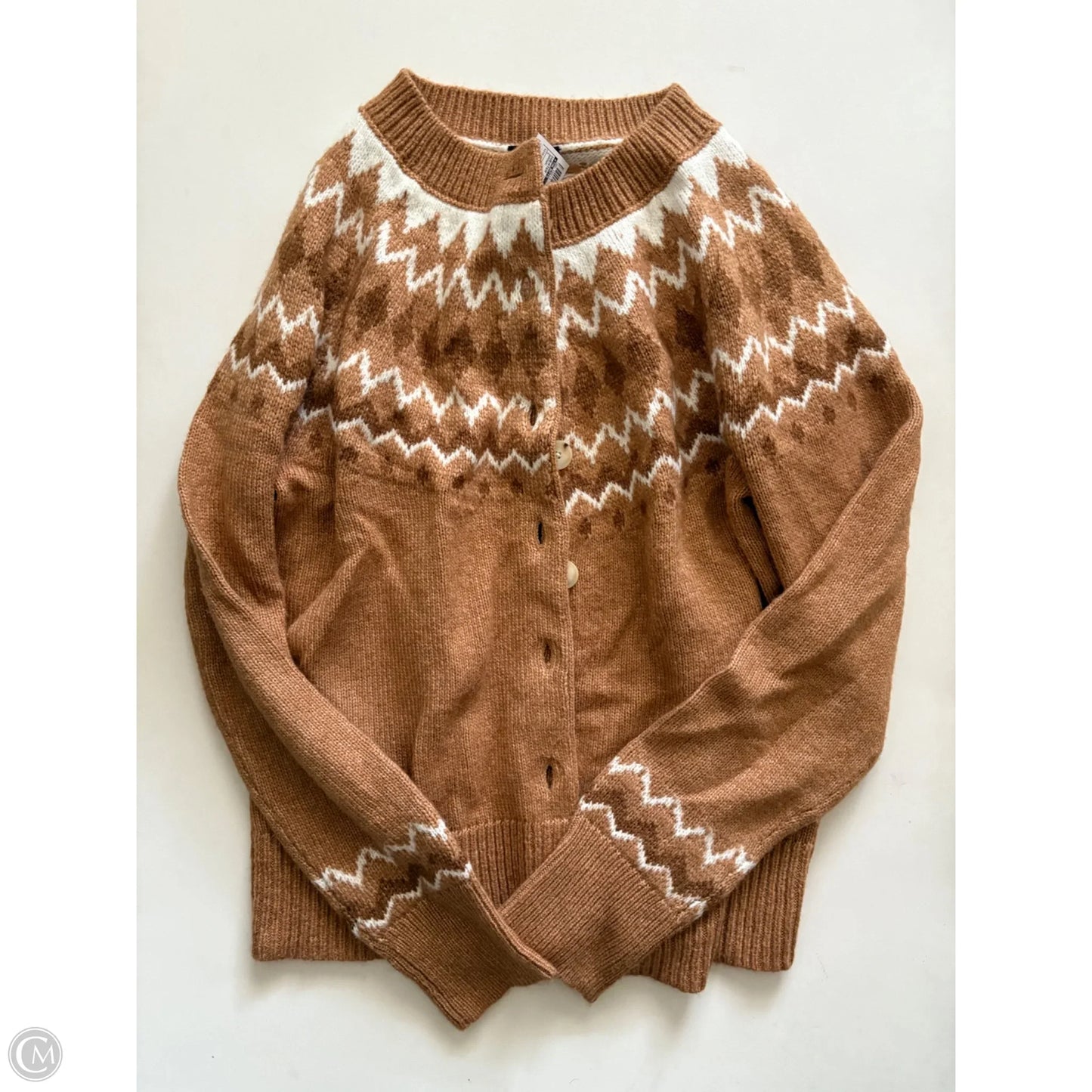 Sweater Cardigan By Talbots In Brown, Size: S