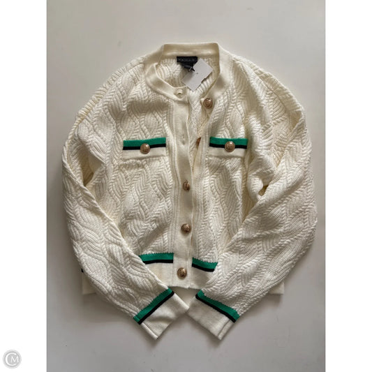 Sweater Cardigan By Tahari In Cream, Size: Xs