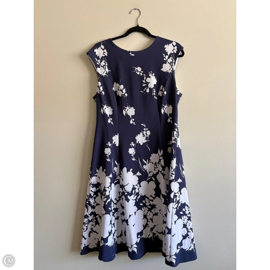Dress Work By Connected Apparel In Blue & White, Size: L Dress Work By Connected Apparel In Blue & White, Size: L