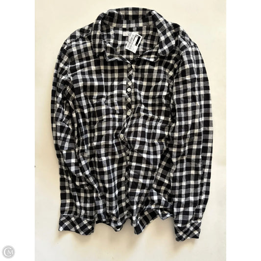 Top Long Sleeve By Croft And Barrow In Plaid Pattern, Size: L