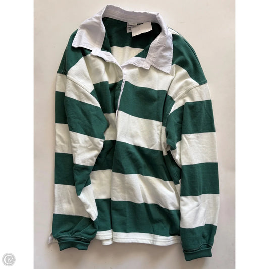 Top Long Sleeve By No Boundaries In Green & White, Size: M