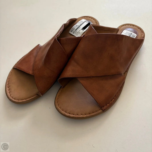 Sandals Flats By Born In Brown, Size: 10