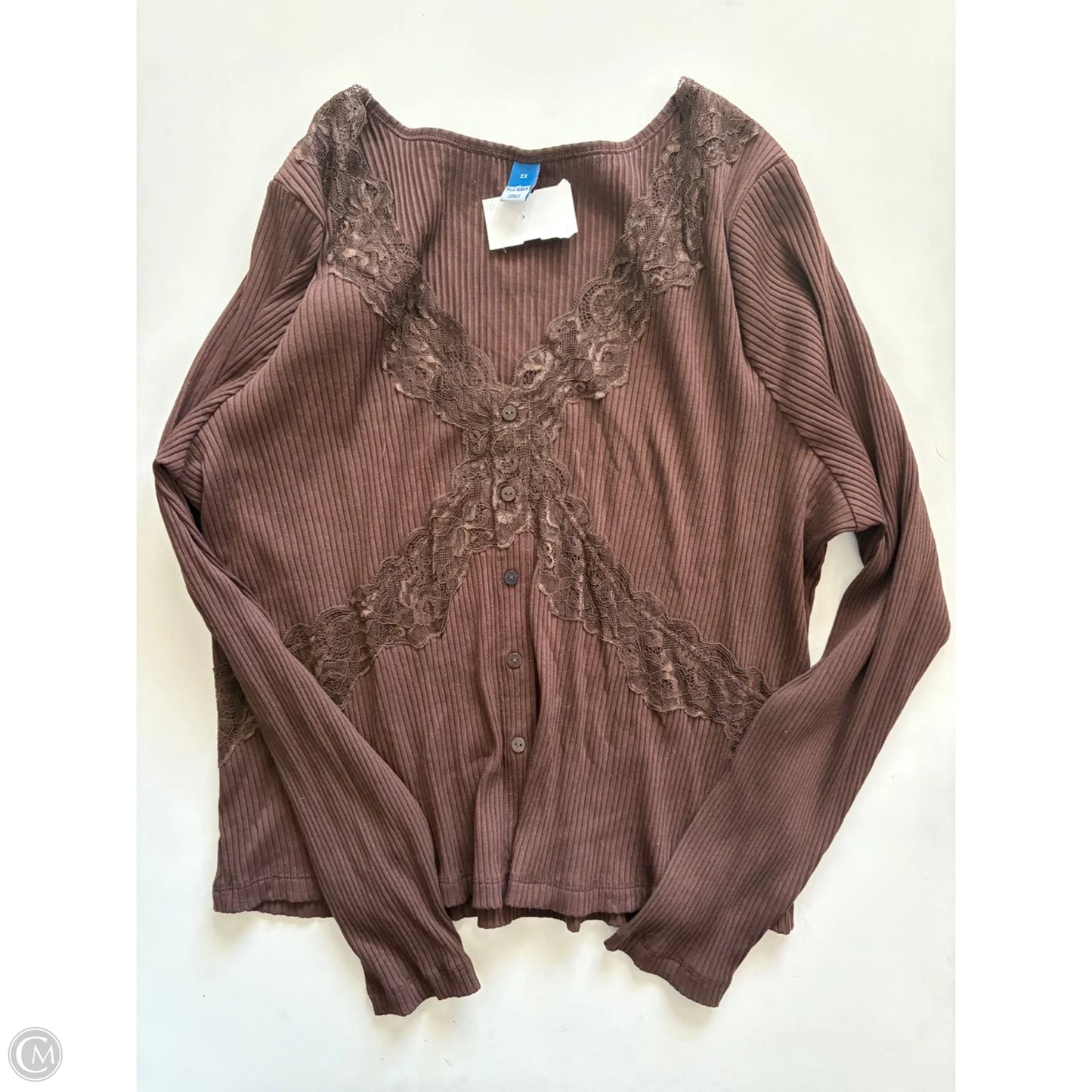 Top Long Sleeve By Old Navy In Brown, Size: 2x