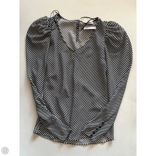 Blouse Long Sleeve By Maison Damelie In Striped Pattern, Size: S