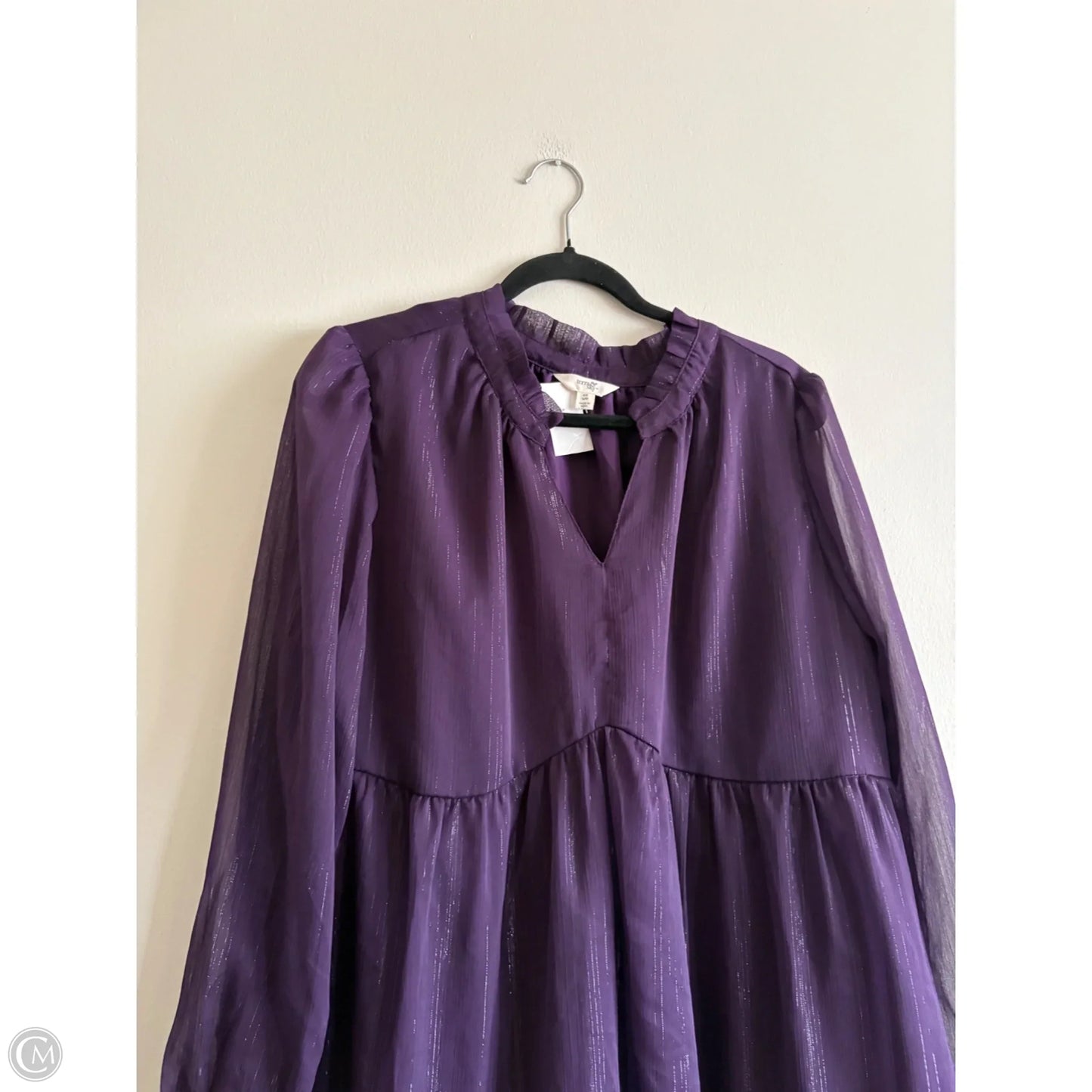 Dress Casual Midi By Terra & Sky In Purple, Size: Xl