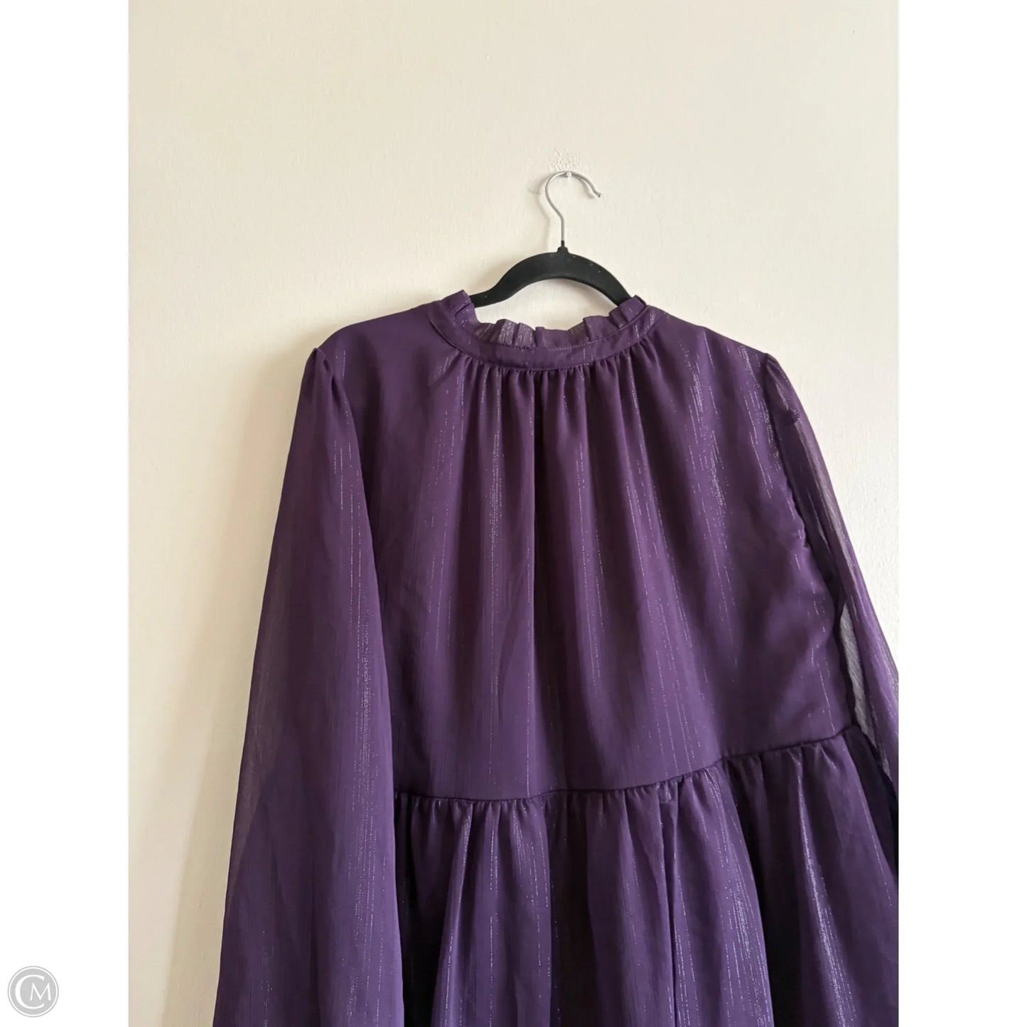 Dress Casual Midi By Terra & Sky In Purple, Size: Xl