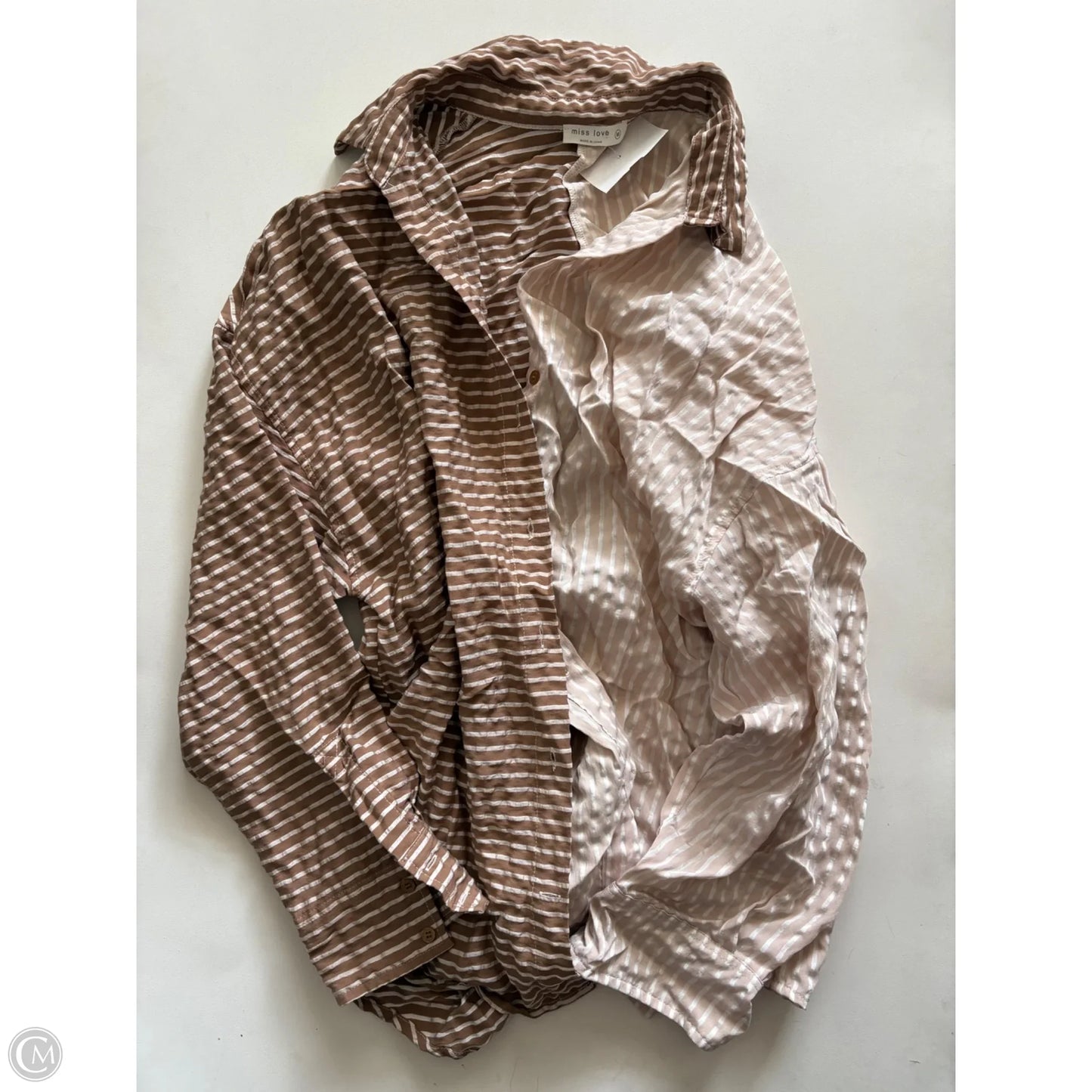 Top Long Sleeve By Miss Love In Brown, Size: M
