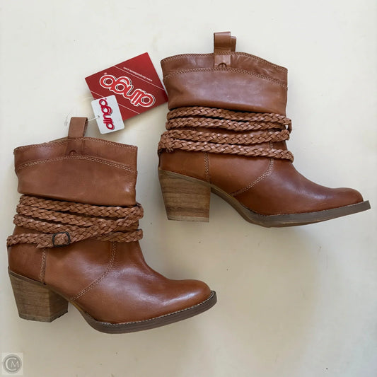 Boots Ankle Heels By Dingo In Brown, Size: 8