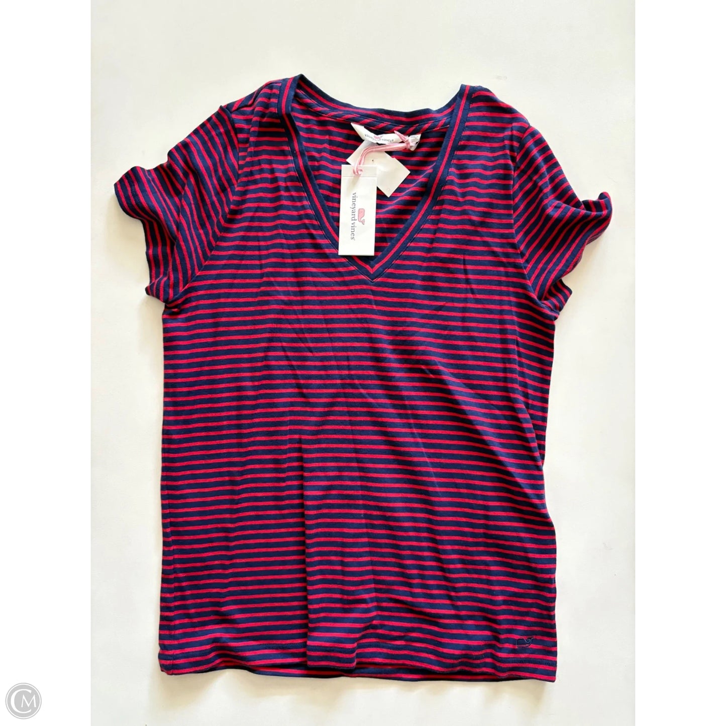 Top Short Sleeve By Vineyard Vines In Striped Pattern, Size: M