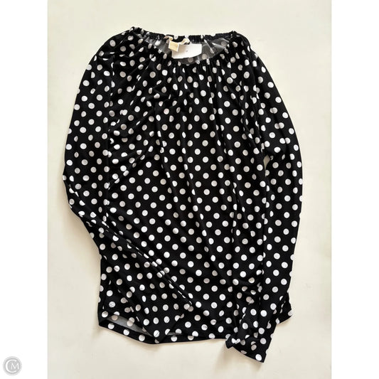 Blouse Long Sleeve By Michael Kors In Polkadot Pattern, Size: L