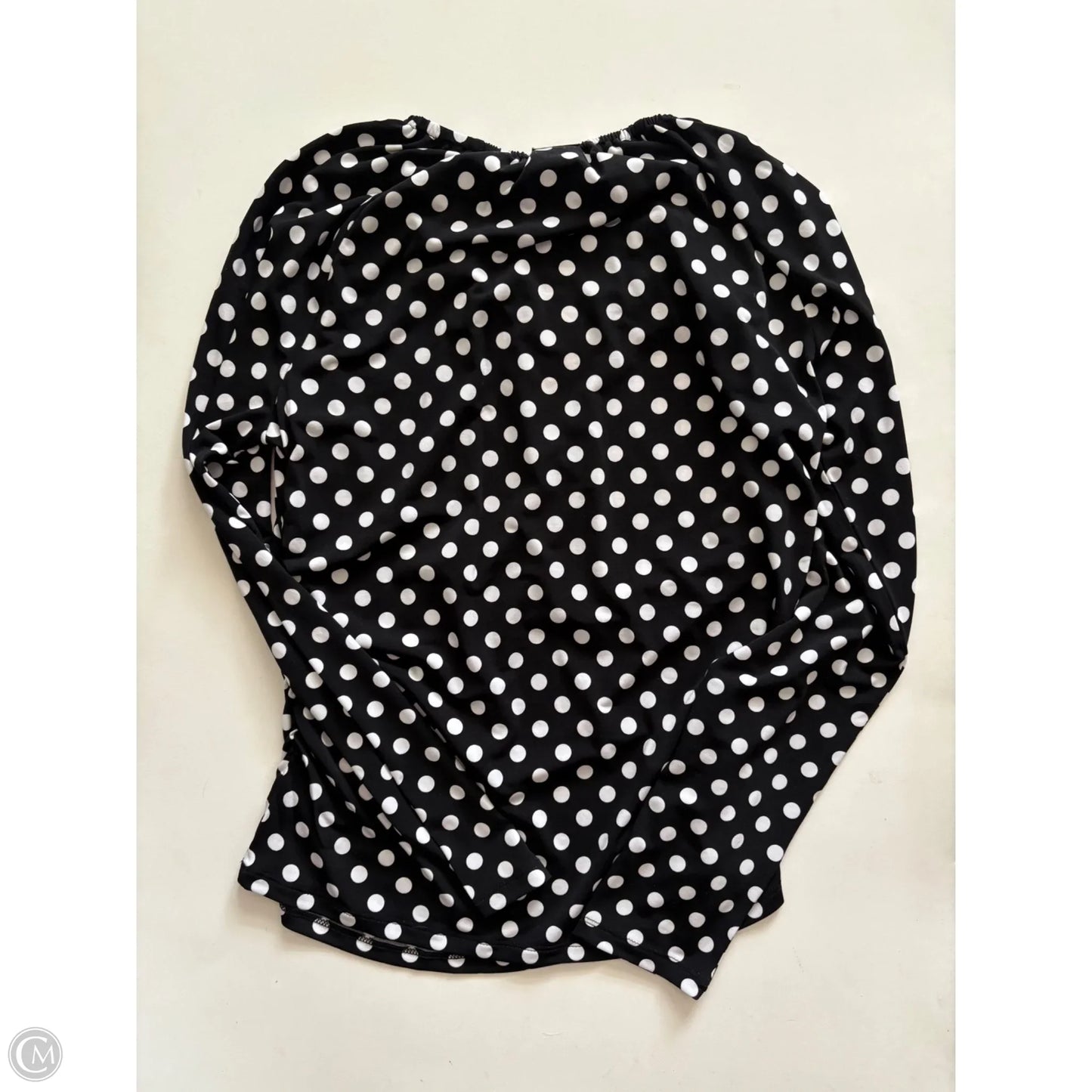 Blouse Long Sleeve By Michael Kors In Polkadot Pattern, Size: L