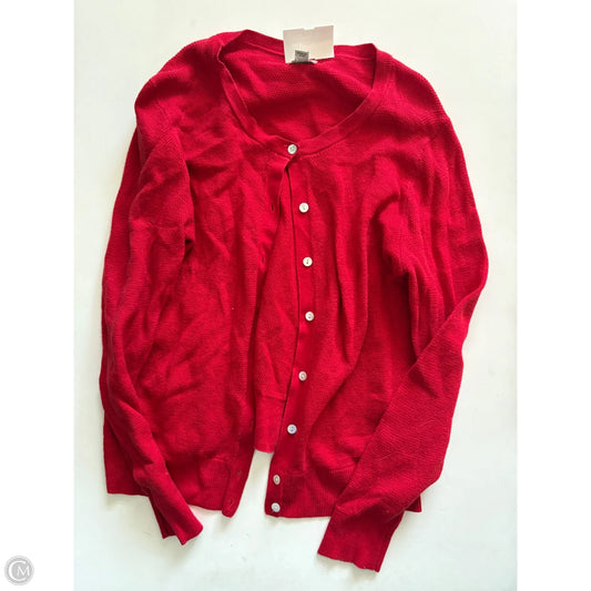 Sweater Cardigan By A New Day In Red, Size: M
