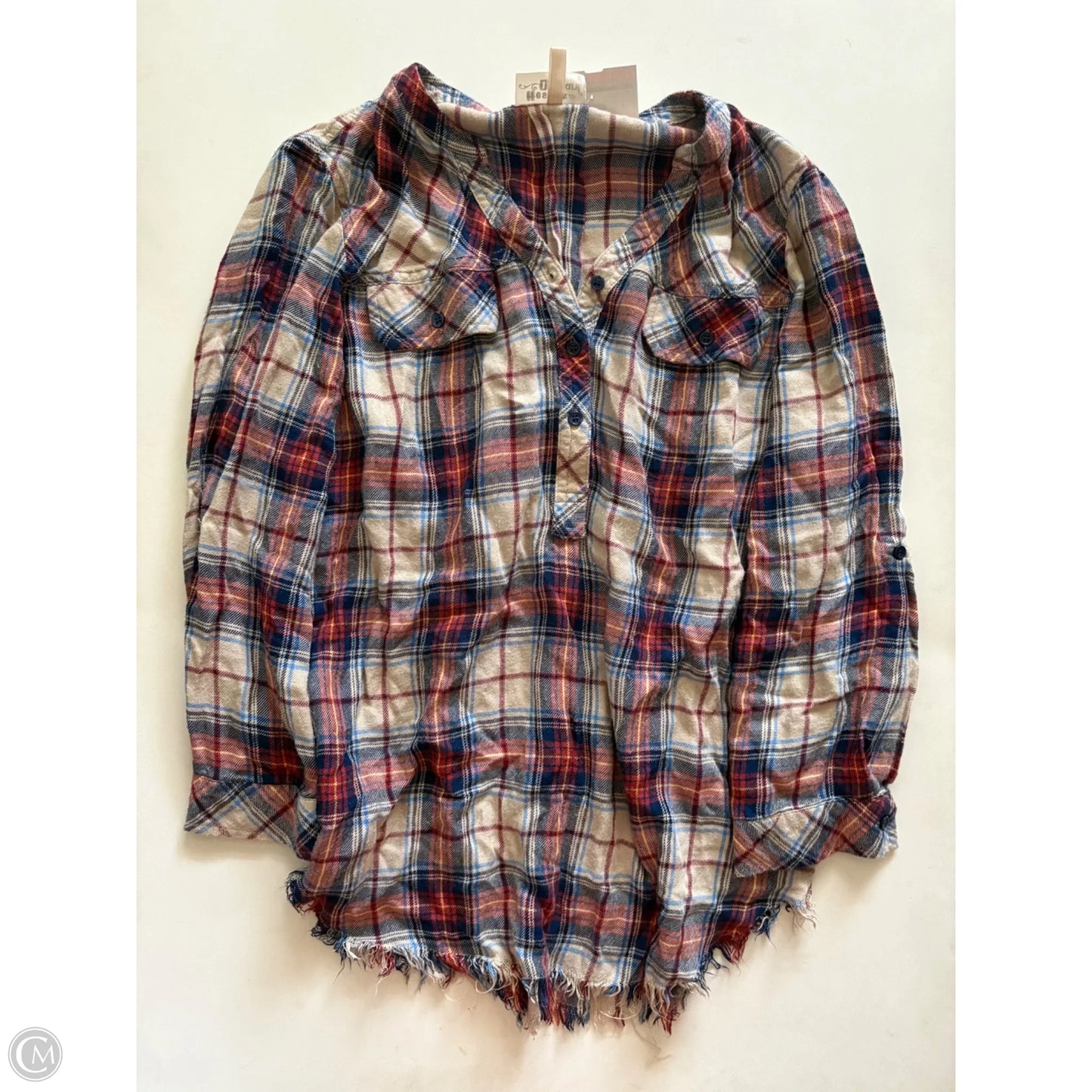 Top Long Sleeve By Hester Orchard In Plaid Pattern, Size: M