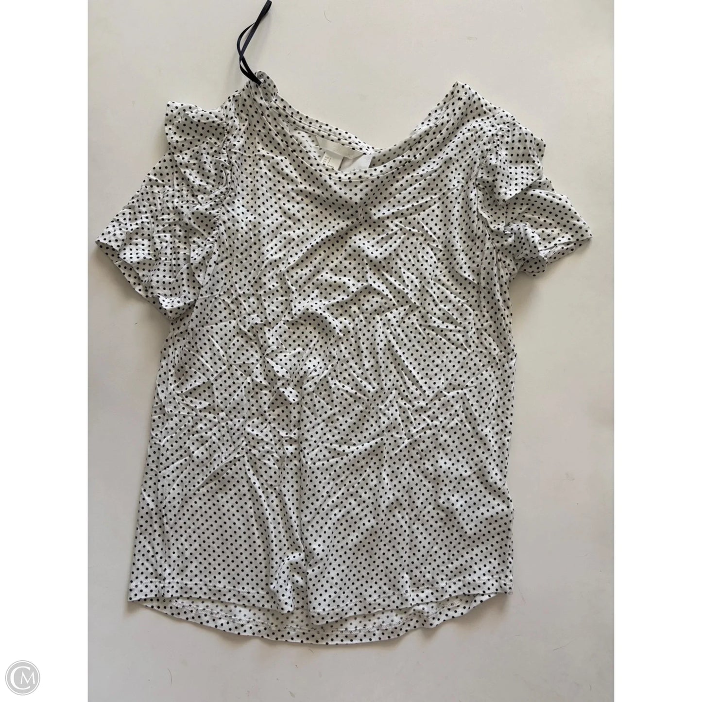 Blouse Short Sleeve By H&m In Polkadot Pattern