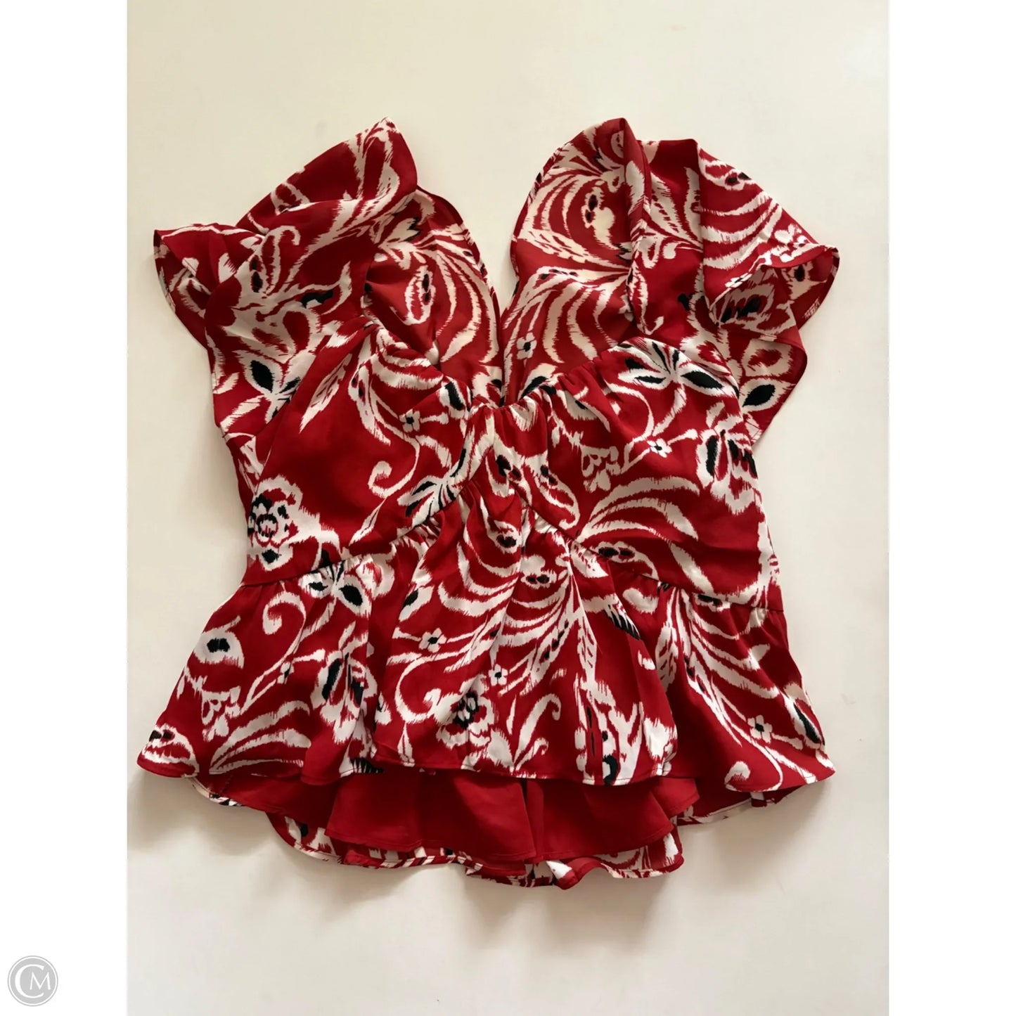 Blouse Short Sleeve By Express In Brown, Size: M