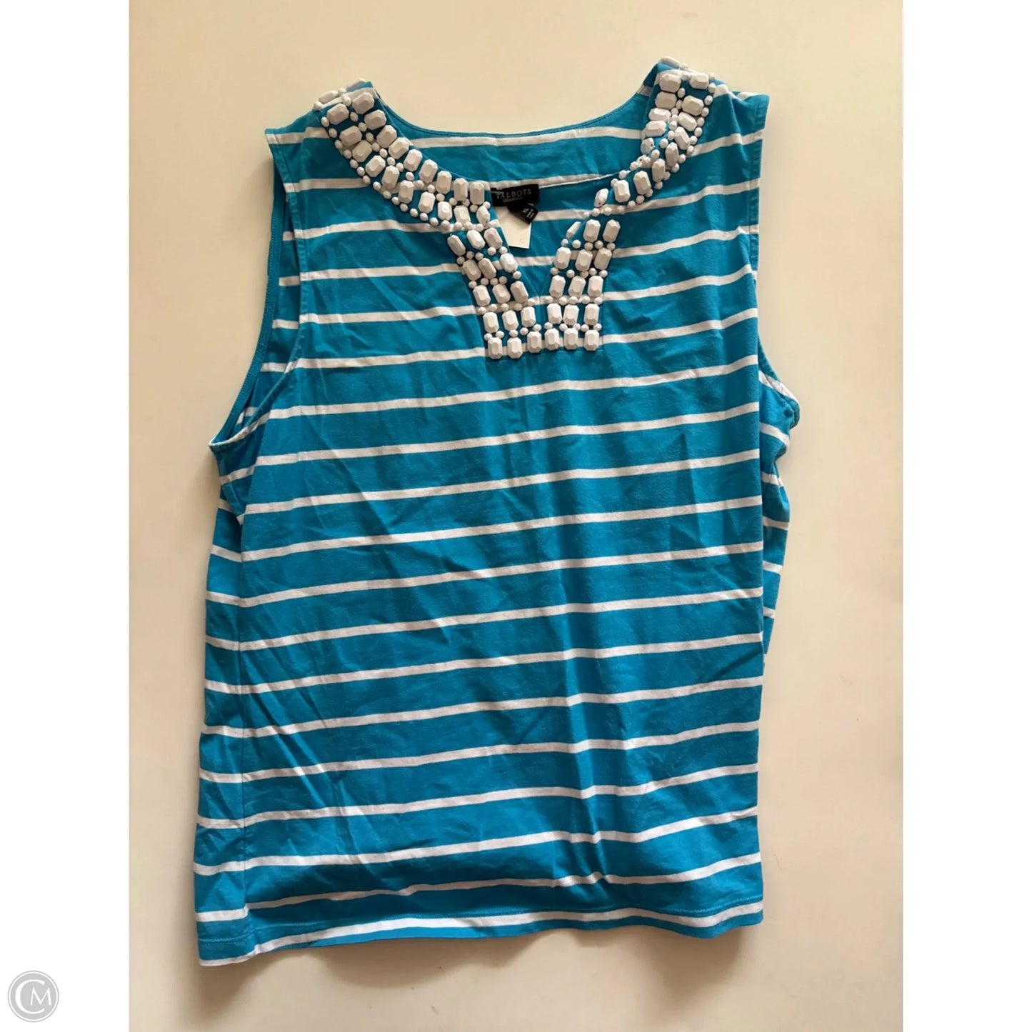 Top Sleeveless By Talbots In Striped Pattern, Size: Xl