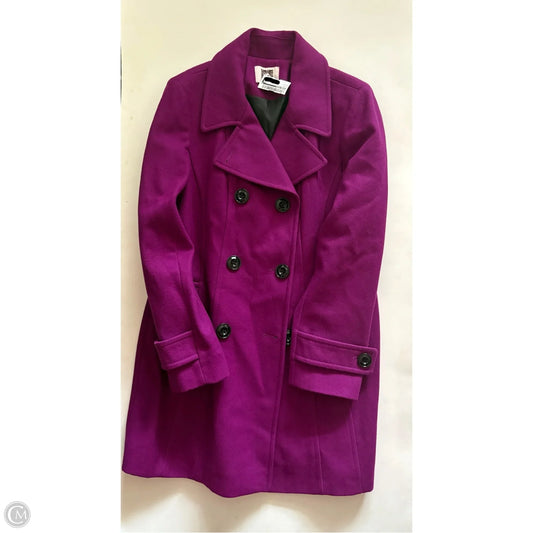 Coat Peacoat By Anne Klein In Purple, Size: L