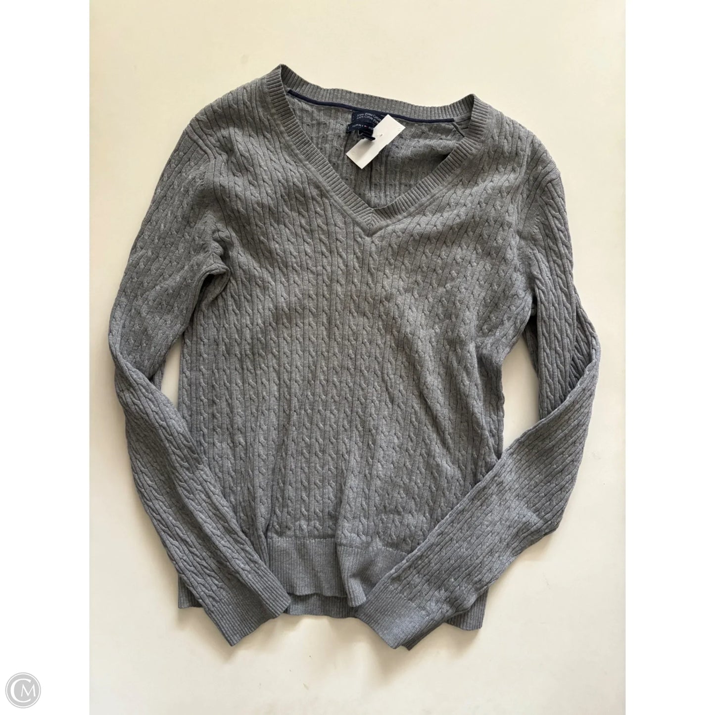 Sweater By Tommy Hilfiger In Grey, Size: L