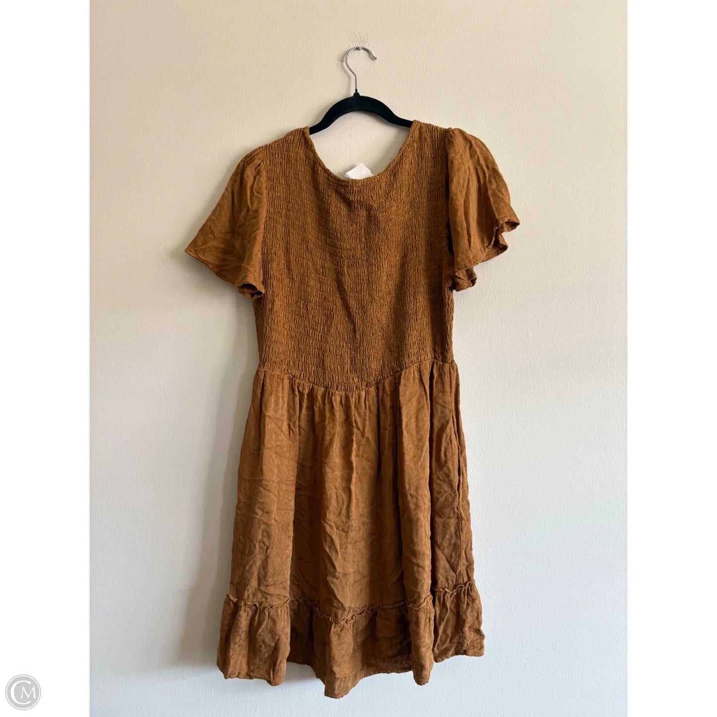 Dress Casual Midi By Chance or Fate In Brown, Size: L