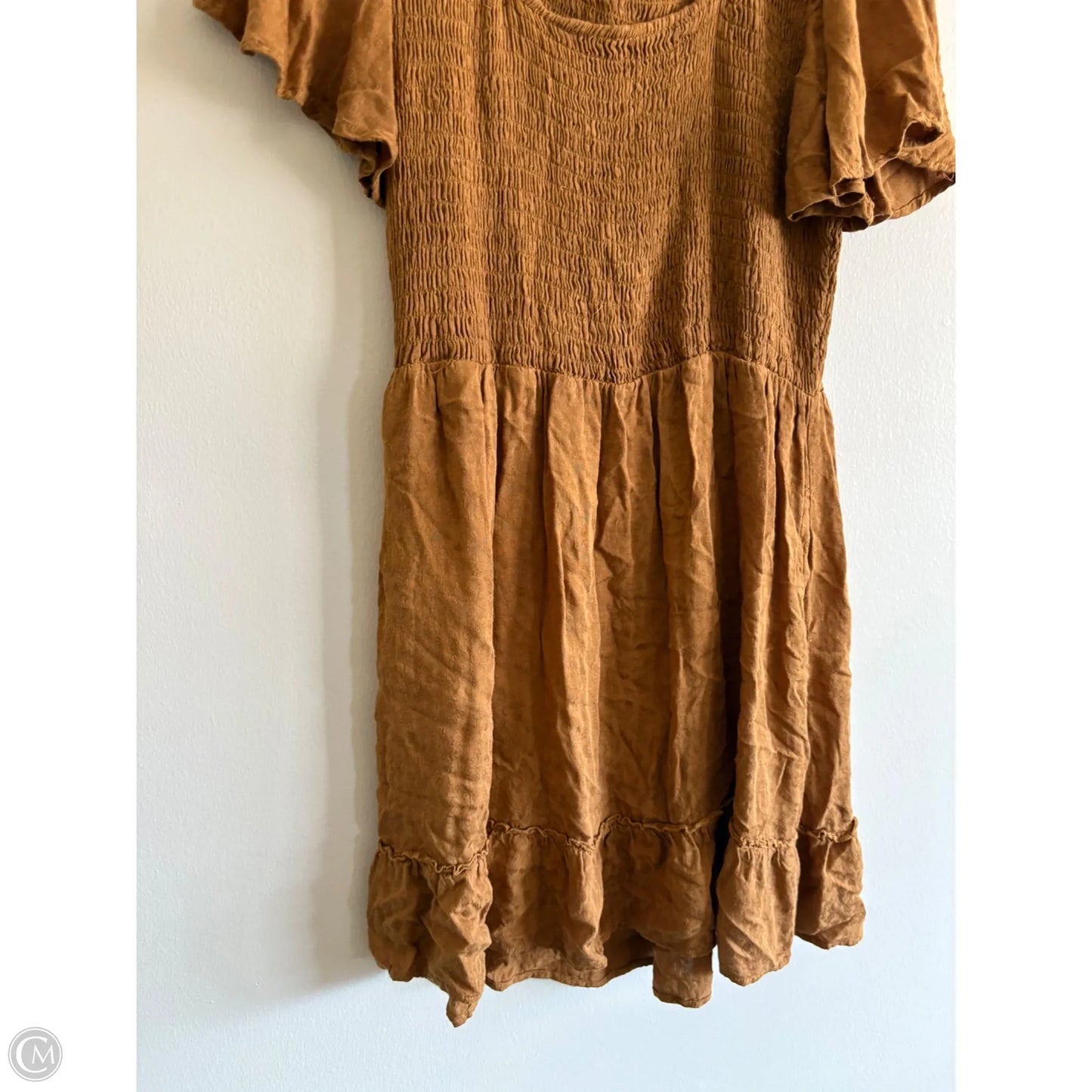 Dress Casual Midi By Chance or Fate In Brown, Size: L