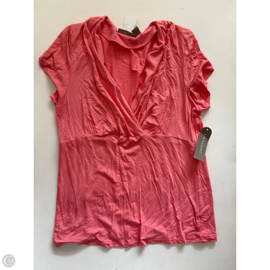 Top Short Sleeve By Kim Rogers In Pink, Size: L