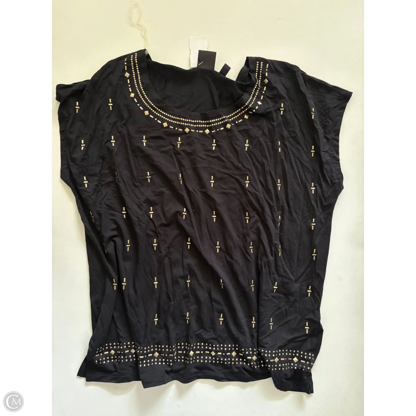 Top Short Sleeve By Rafaella In Black, Size: L