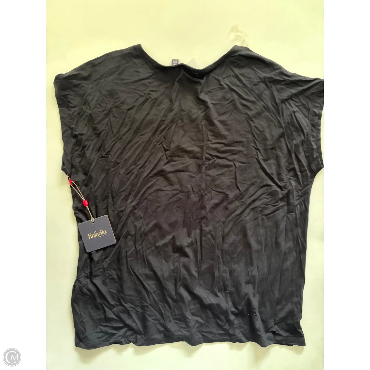 Top Short Sleeve By Rafaella In Black, Size: L