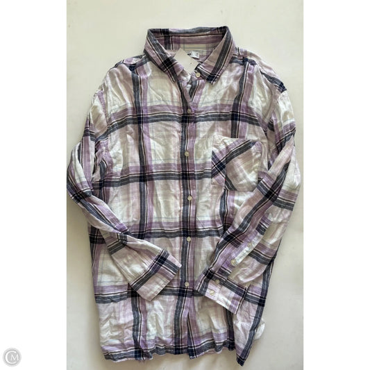 Top Long Sleeve By Sonoma In Plaid Pattern, Size: 2x