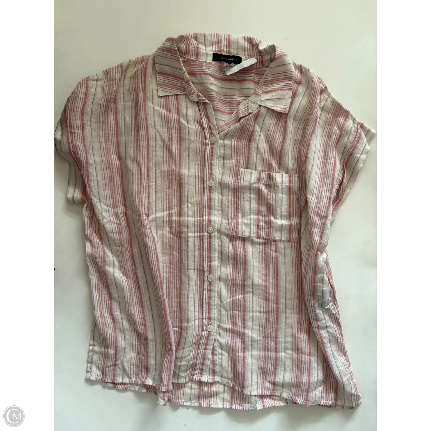 Top Short Sleeve By Sanctuary In Striped Pattern, Size: M