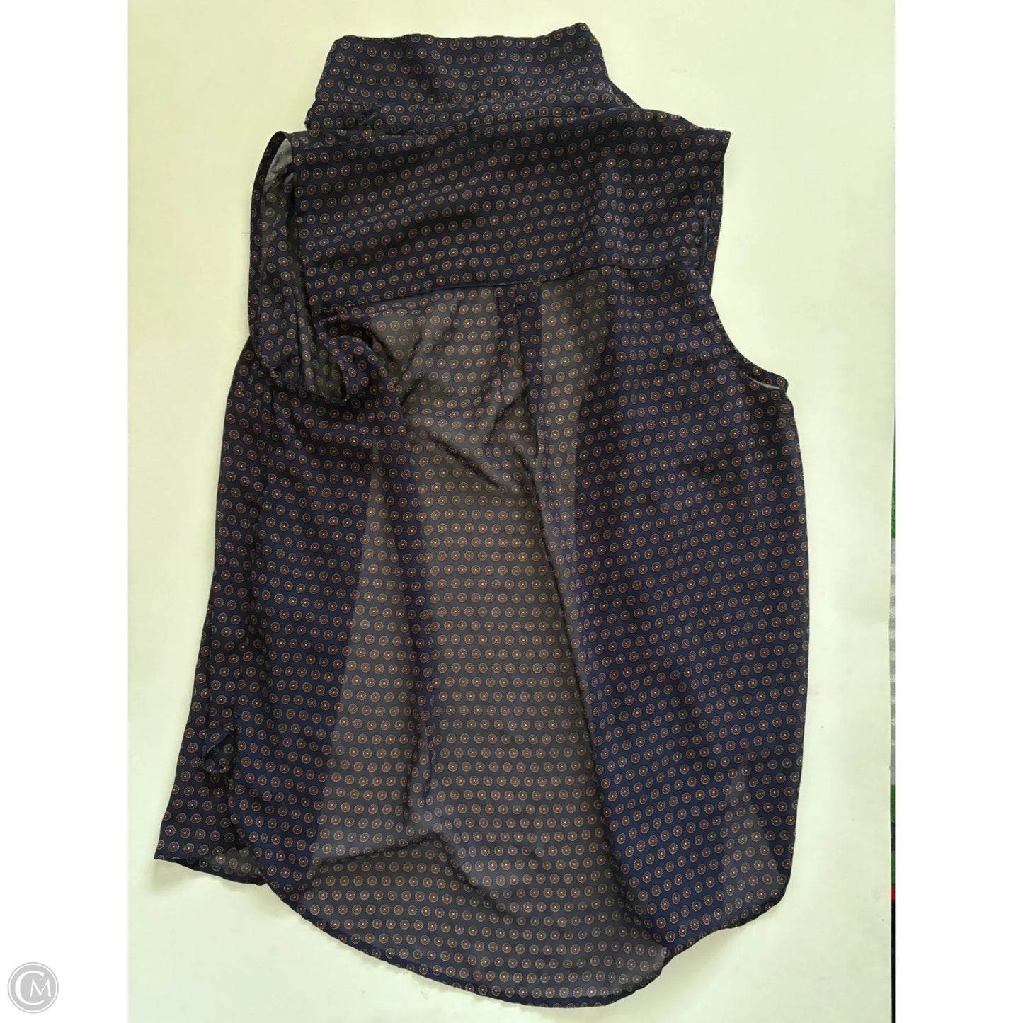 Blouse Sleeveless By H&m In Navy, Size: S