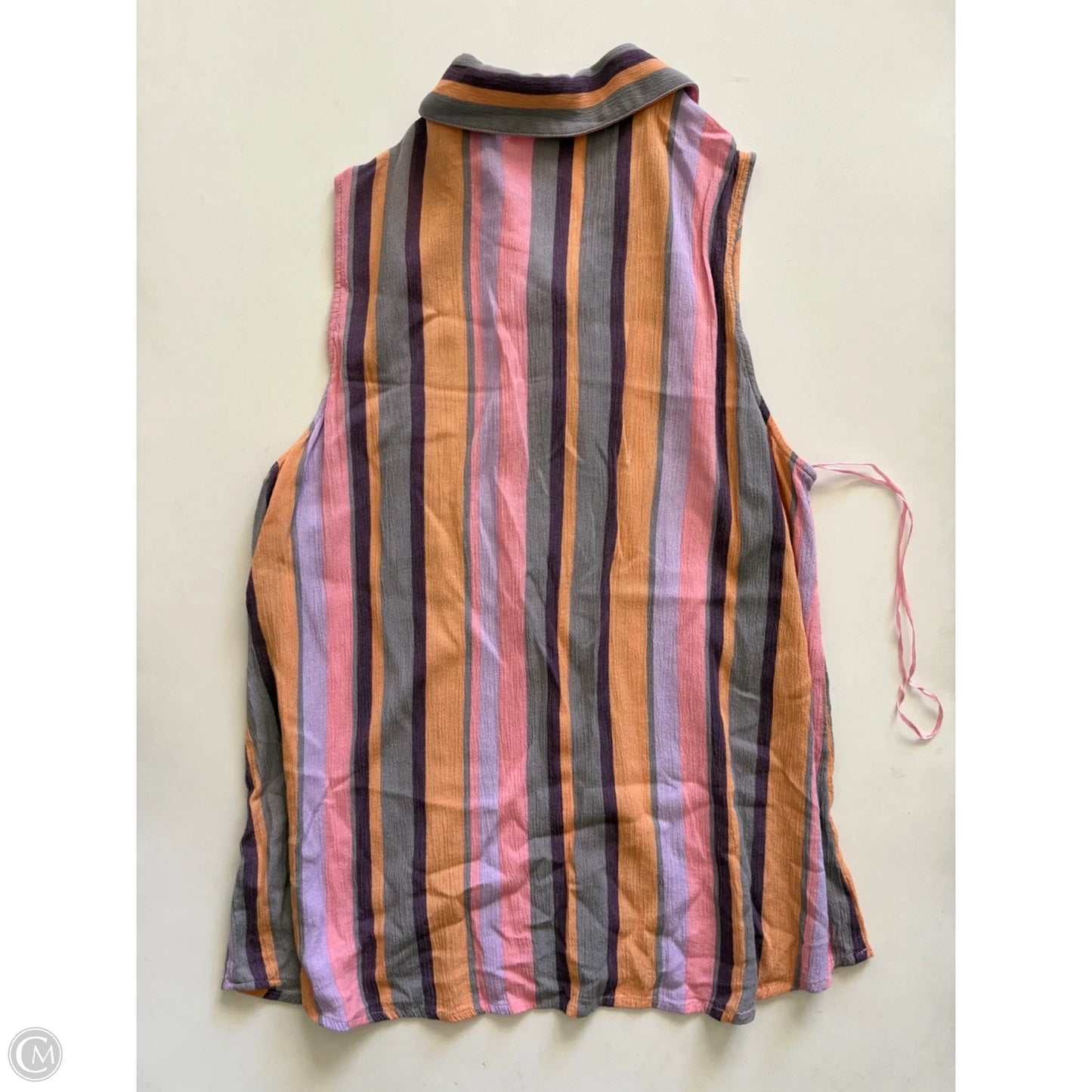 Top Sleeveless By Andree By Unit In Striped Pattern, Size: L