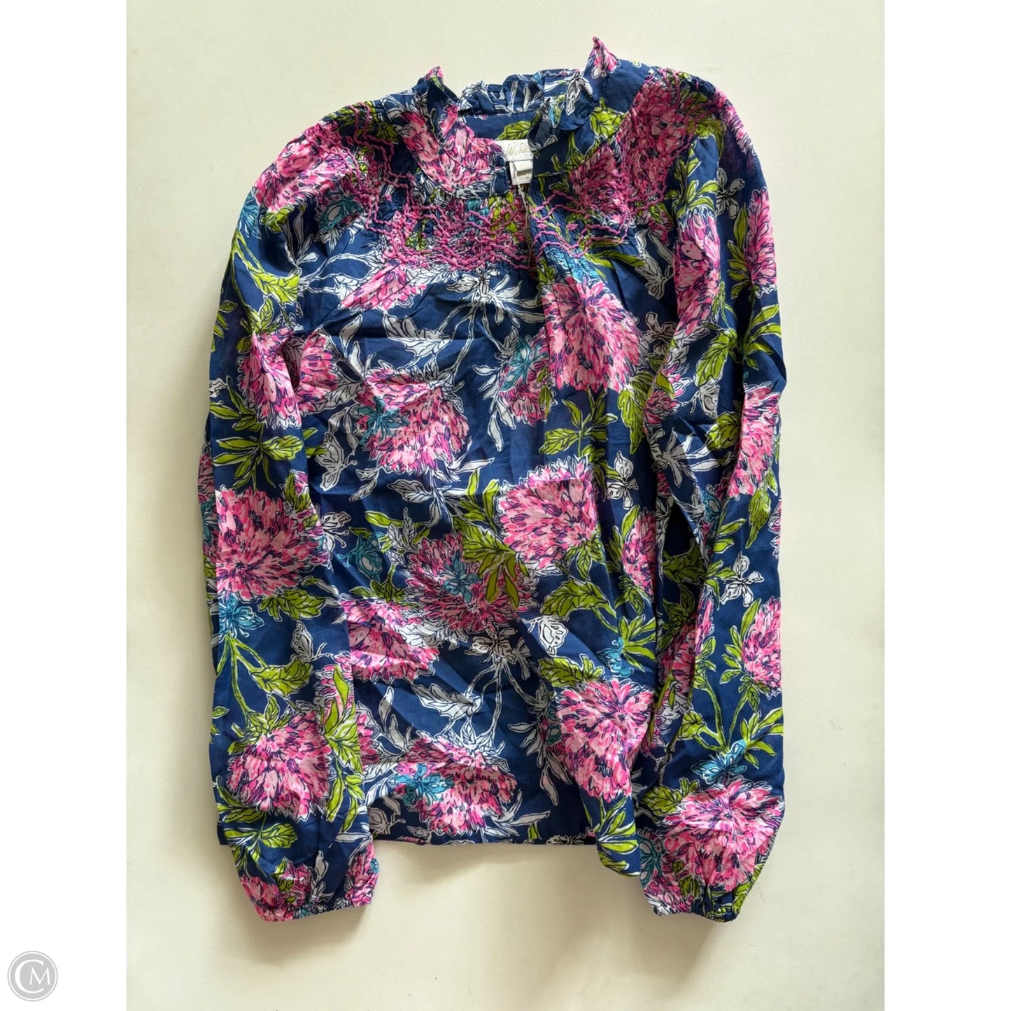Top Long Sleeve Designer By Lilly Pulitzer In Floral Print, Size: Xxs