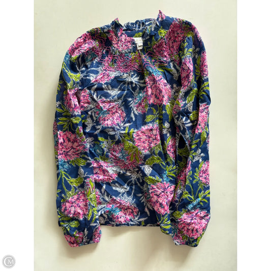 Top Long Sleeve Designer By Lilly Pulitzer In Floral Print, Size: Xxs