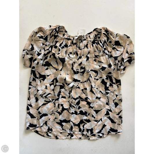 Blouse Short Sleeve By Loft In Black & Brown, Size: Xs