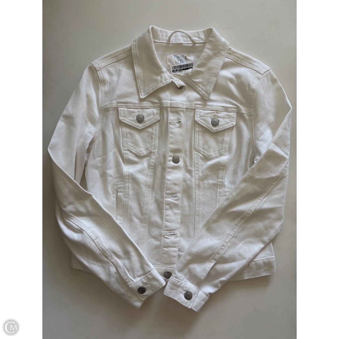 Jacket Denim By Time And Tru In White, Size: S