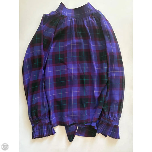 Blouse Long Sleeve By Ann Taylor In Purple, Size: Mp
