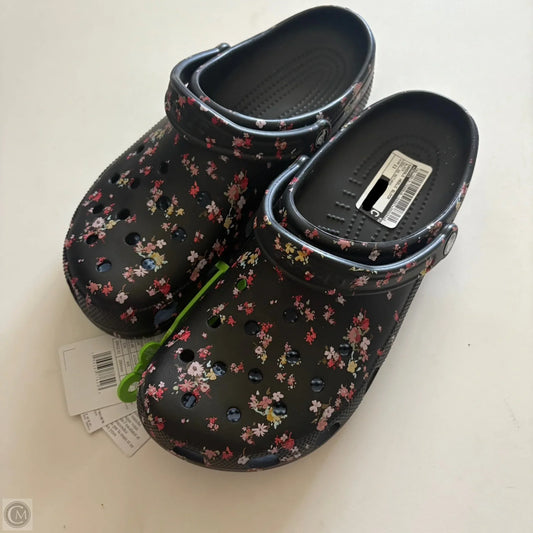 Sandals Heels Block By Crocs In Black, Size: 11