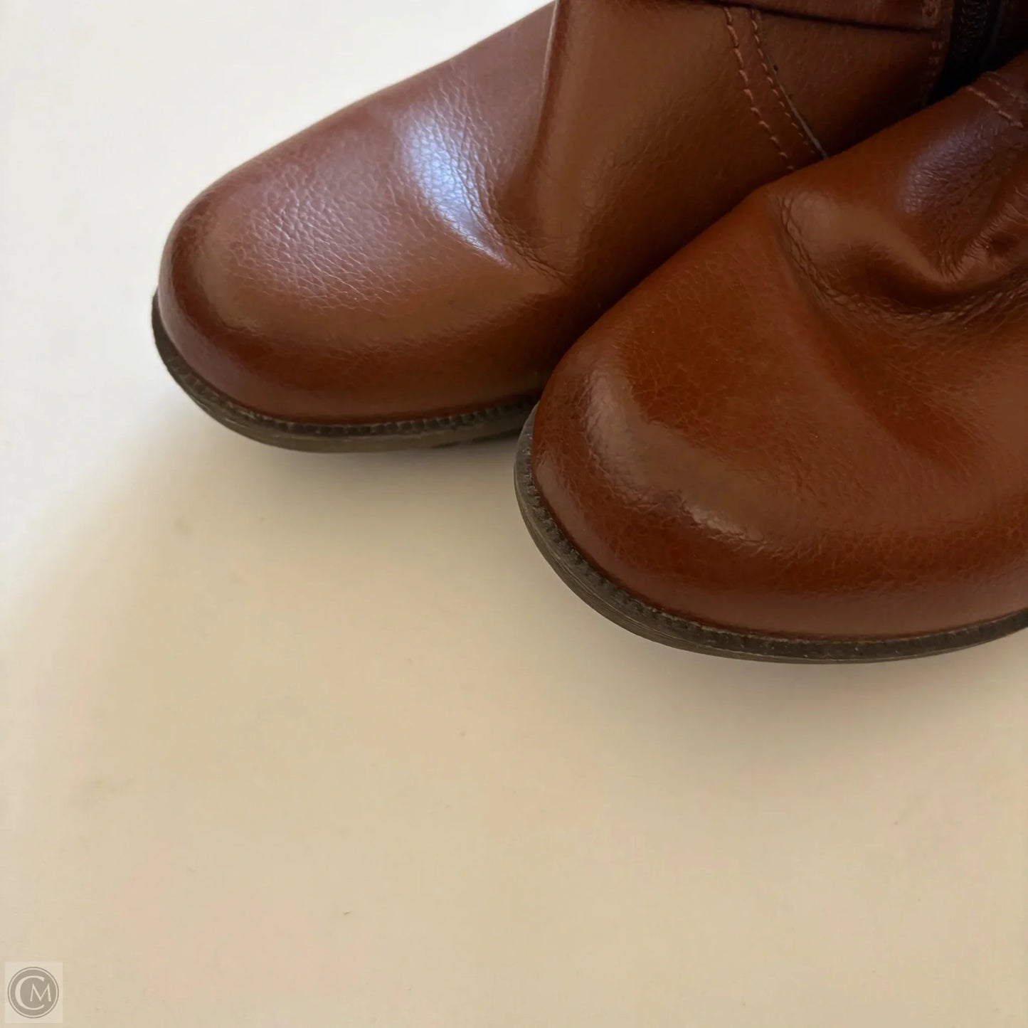 Boots Ankle Heels By Clarks In Brown, Size: 8.5