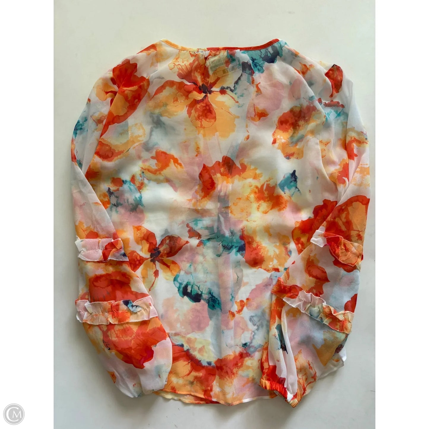 Blouse Long Sleeve By White House Black Market In Orange, Size: S