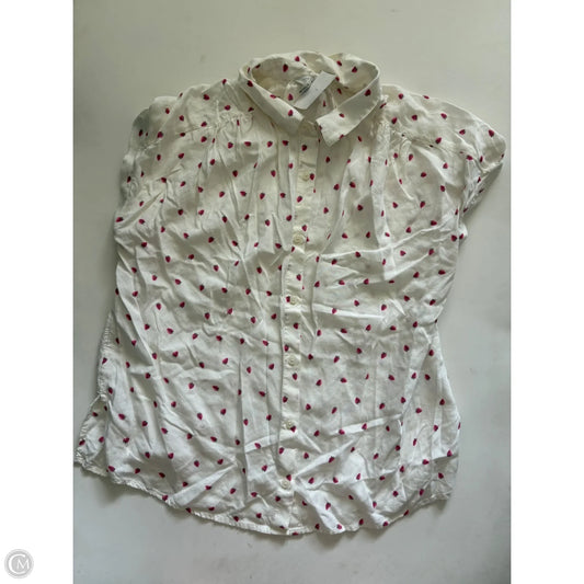 Top Short Sleeve By Lucky Brand In Cream & Pink, Size: M