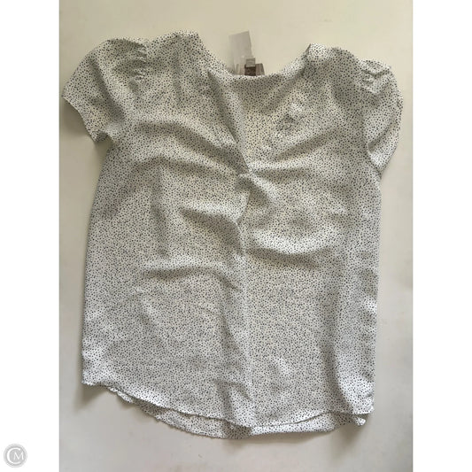 Blouse Short Sleeve By Loft In Polkadot Pattern, Size: M