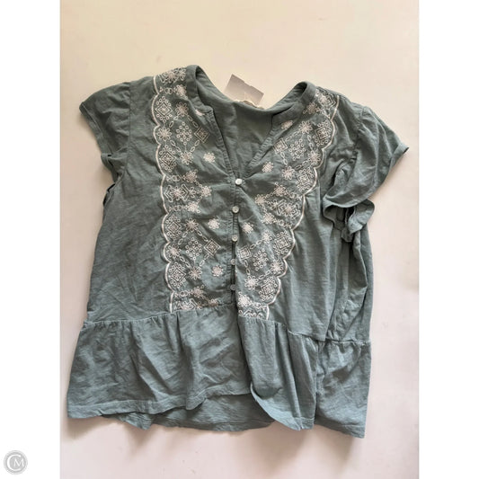 Top Short Sleeve By Lucky Brand In Green, Size: L