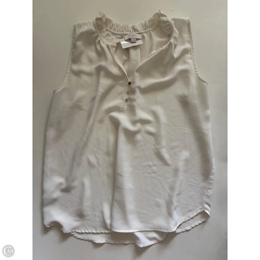 Blouse Sleeveless By Loft In Cream, Size: M