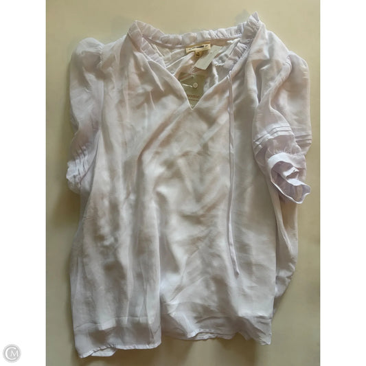 Blouse Short Sleeve By Eesome In White, Size: Xl