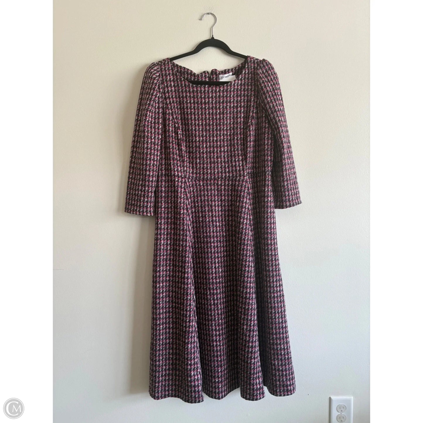 Dress Work By Calvin Klein In Plaid Pattern, Size: 14